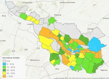 Erheblicher Ausbau von Nah- und Fernwärme möglich (Quelle Gutachten Qoncept Energy)