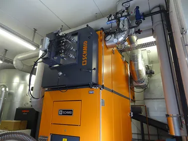 Ein Holzpellets-Kessel in den  "Haferblöcken", Hamburg-Billstedt sorgt für umweltfreundliche Wärme